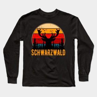 Schwarzwald Retro Hirsch Schwaben Schwarzwälder Long Sleeve T-Shirt